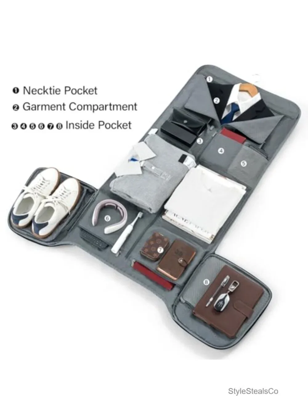 2-in-1 Convertible Duffel Garment Bag with Shoe Compartment, Carry On Travel